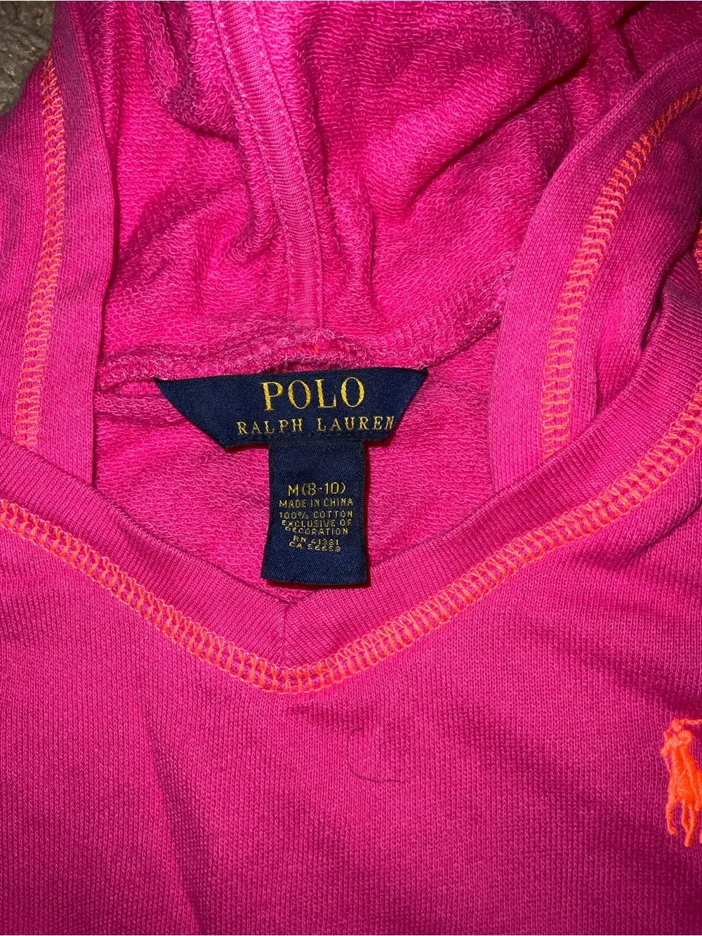 Ralph Lauren Bright Pink Hooded Sleeveless Top